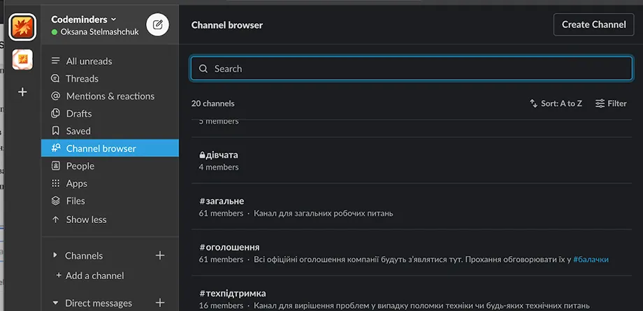 Slack Channels