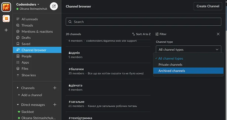 Slack Channels