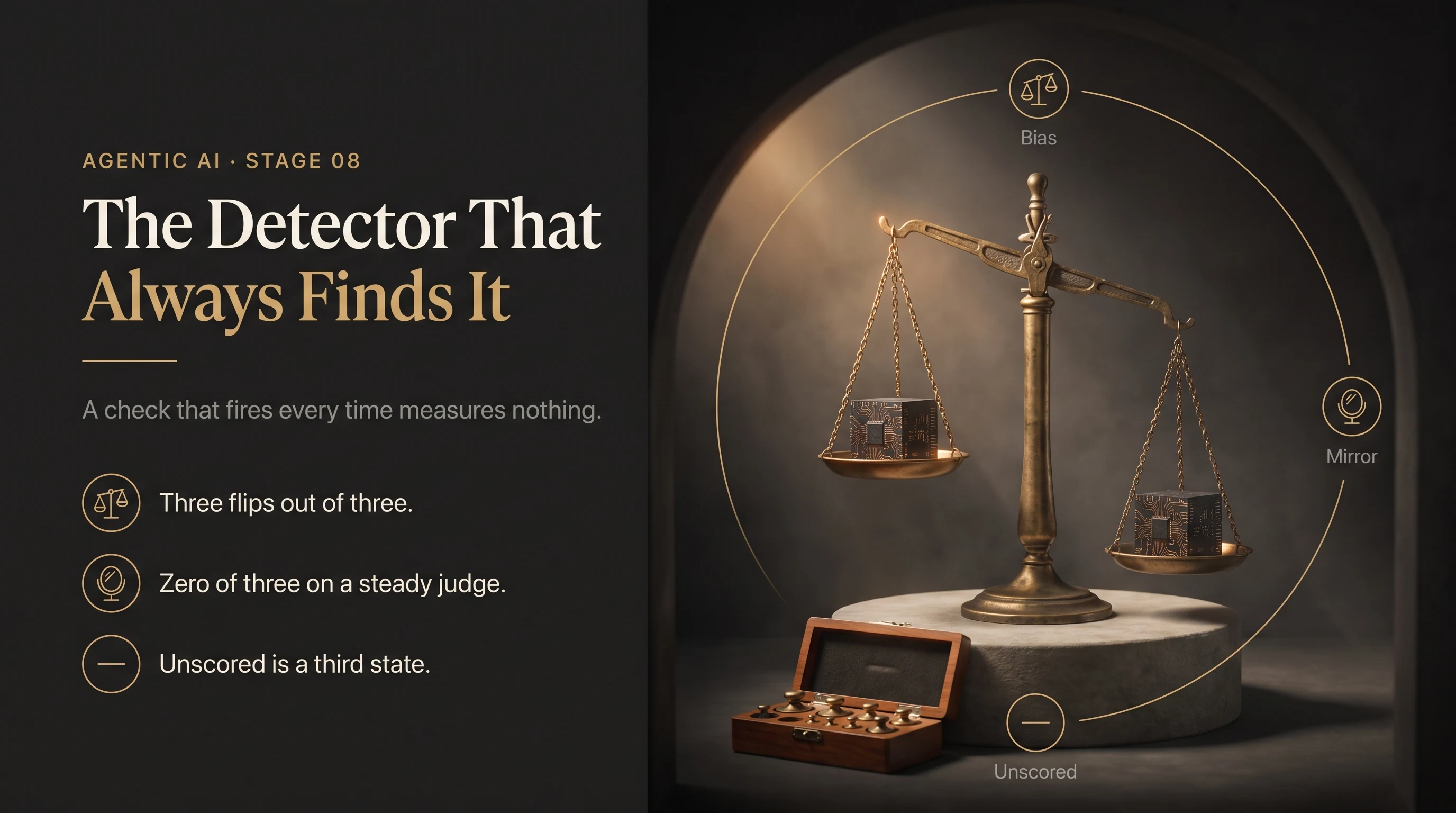 A pair of scales weighing two identical objects, tipping anyway