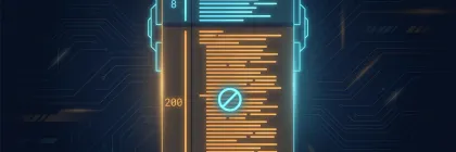 A diff panel where a small fenced band of eight lines sits above a vastly larger block of two hundred lines marked with a prohibition sign
