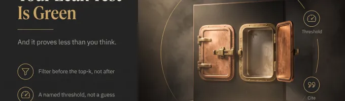 Two doors side by side, one locked and one standing open onto an empty room
