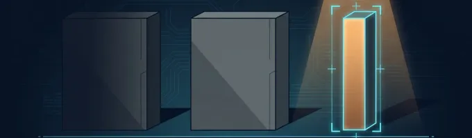 A workload split into three unequal blocks with the smallest one spotlit and the two larger ones left in shadow