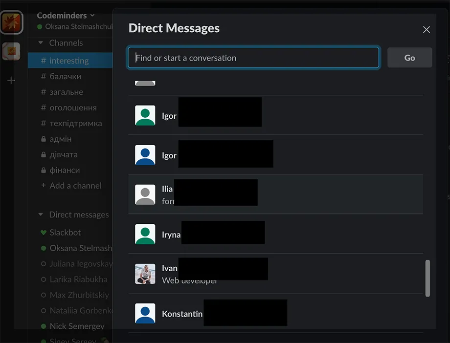 Slack Channels
