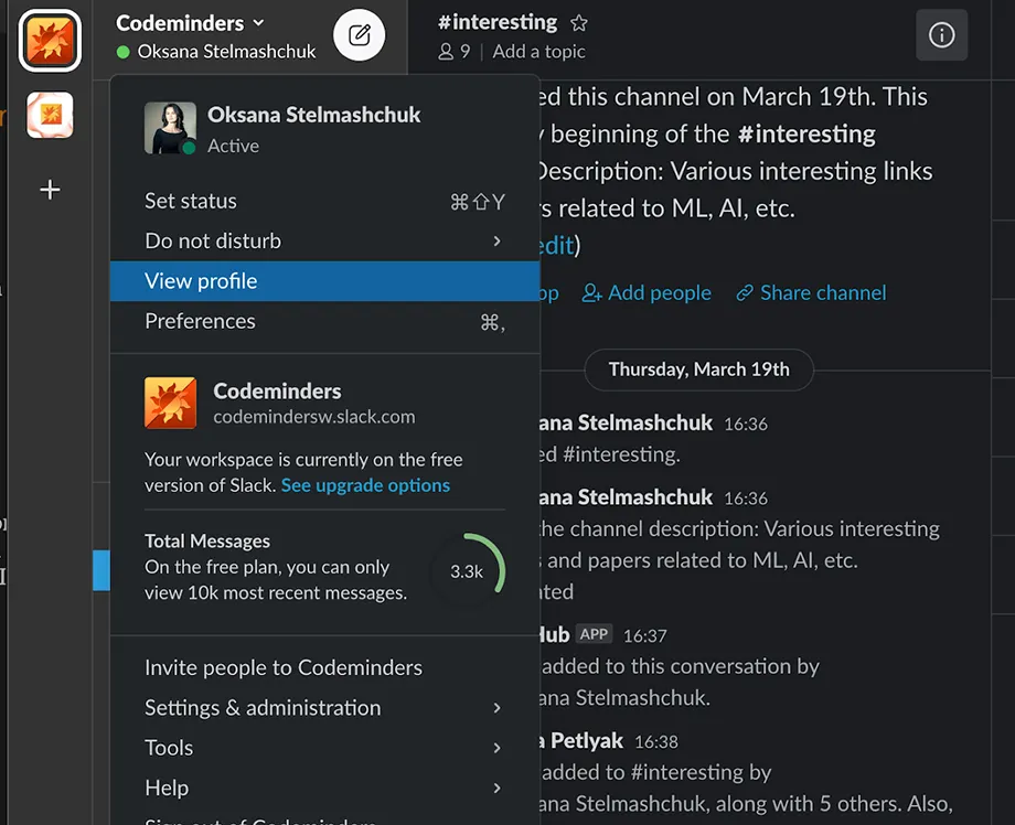 Slack Profile