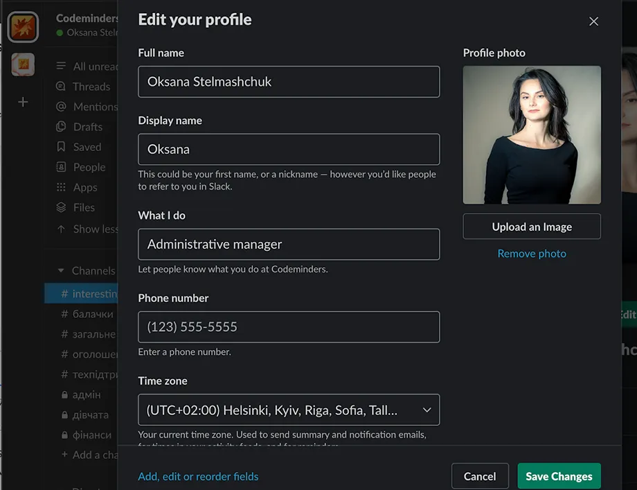 Slack Profile