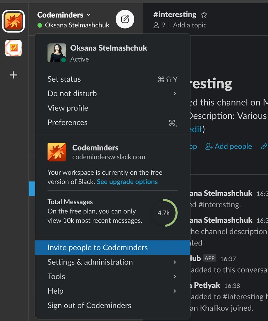 Slack Profile